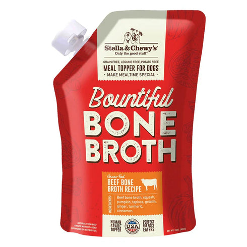 Stella & Chewy Bountiful Bone Broth Dog Food Topper - Grass Fed Beef - 16oz Easy Pour Pouch