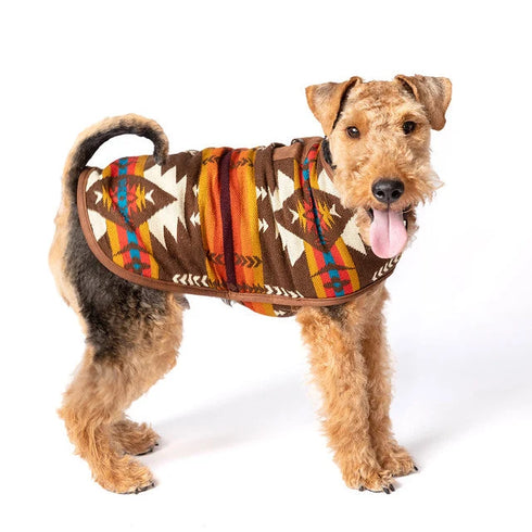 Chilly Dog Blanket Dog Coat - Small - Brown Southwest