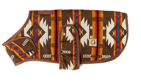 Chilly Dog Blanket Dog Coat - Medium - Southwest Brown