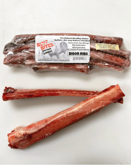 Buff Bites Frozen Rib Bone Dog Treat - 6-8" - Per Pound