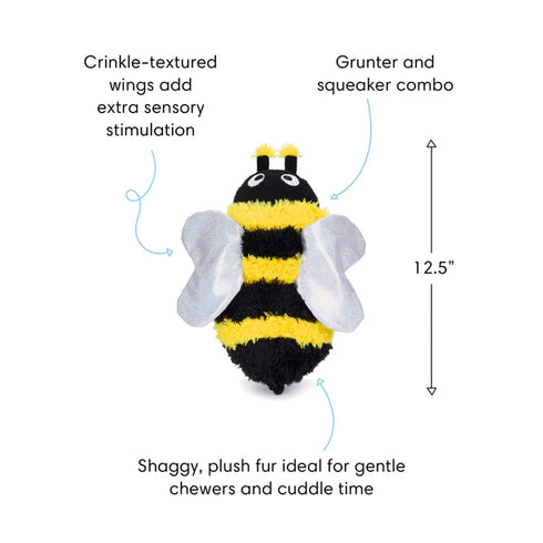 Fabdog Fluffy Bumble Bee Dog Toy