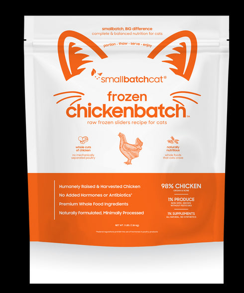 Smallbatch Sliders Frozen Raw Cat Food - Chicken - 3lb Bag