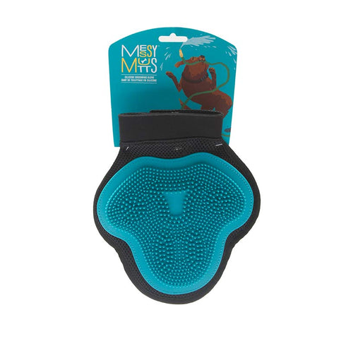 Messy Mutts Grooming Glove for Dog or Cats - Blue