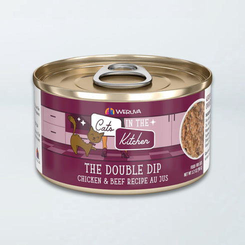 Weruva Cats In The Kitchen Wet Cat Food - The Double Dip Chicken & Beef In Au Jus - 3.2oz Can