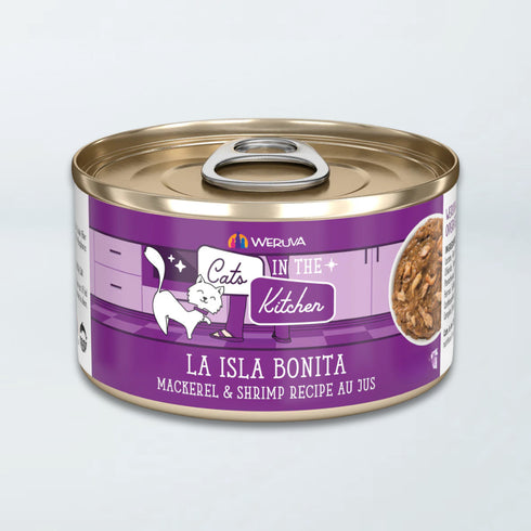 Weruva Cats In The Kitchen Kitten Wet Cat Food - La Isla Bonita Mackerel & Shrimp Au Jus - 6oz Can