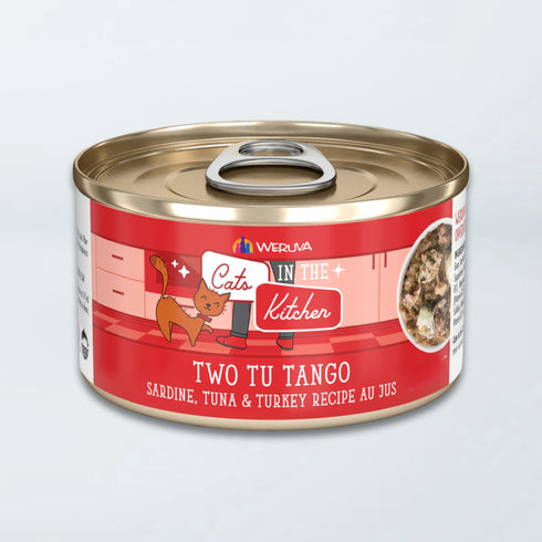 Weruva Cats In The Kitchen Wet Cat Food Two Tu Tango Sardine, Tuna & Turkey Au Jus - 3.2oz Can