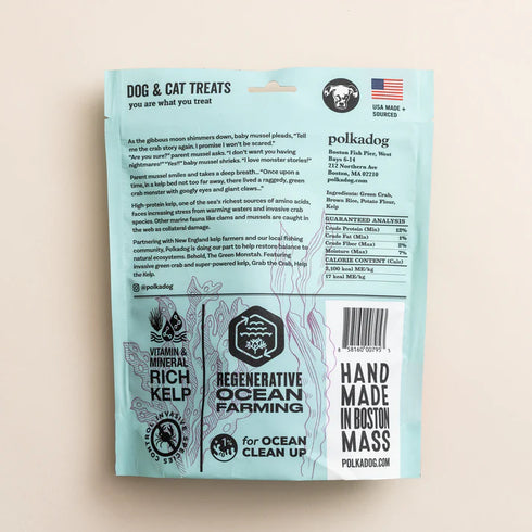 Polkadog Dog Treats - Green Monstah (Bones) - 7oz Pouch