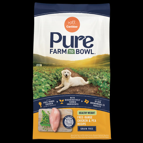 Canidae Pure Farm To Bowl Grain Free Healthy Weight Dry Dog Food - Chicken & Pea - 22lb Bag