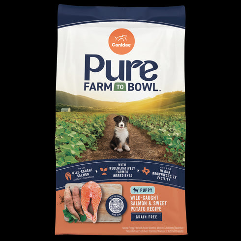 Canidae Pure Farm To Bowl Grain Free Puppy Dry Dog Food - Salmon & Sweet Potato - 22lb Bag