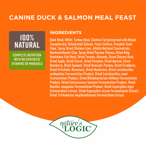 Nature's Logic Dry Dog Food - Duck & Salmon - 24.4lb Bag