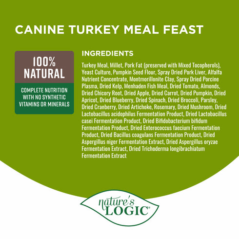 Nature's Logic Dry Dog Food - Turkey - 25lb Bag