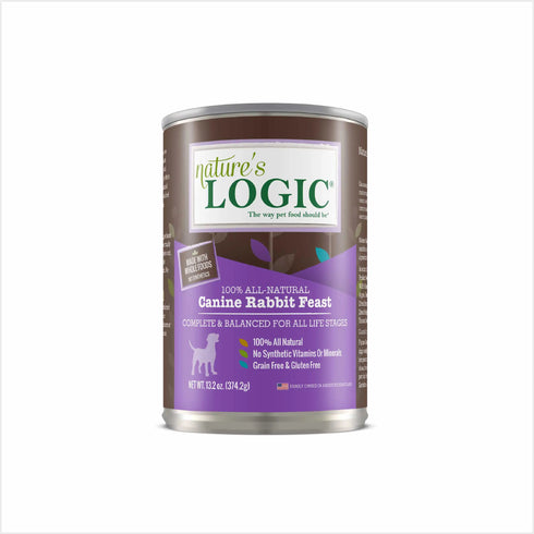 Nature's Logic Natural Wet Dog Food - Rabbit - 13.2oz Can