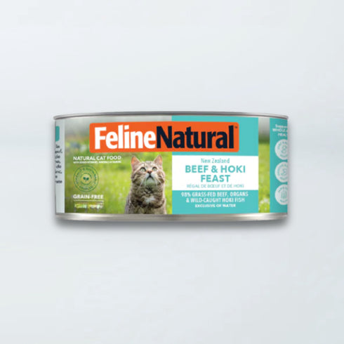 Feline Natural Wet Cat Food - Beef & Hoki Feast - 6oz Can