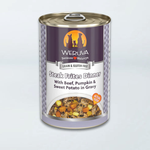 Weruva Classic Dog Wet Dog Food - Steak Frites Beef, Pumpkin & Sweet Potatoes in Gravy - 14oz Can