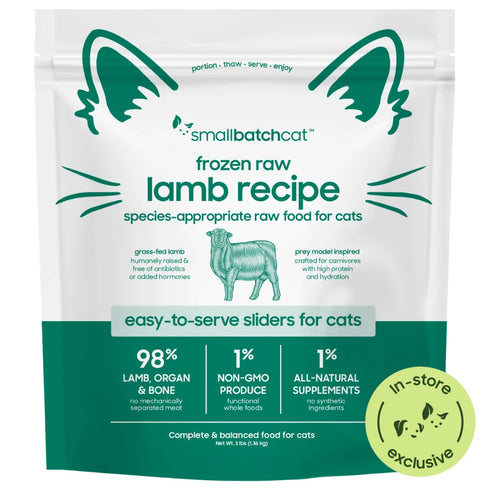 smallbatch Frozen Sliders Raw Cat Food - Lamb - 3lb Bag
