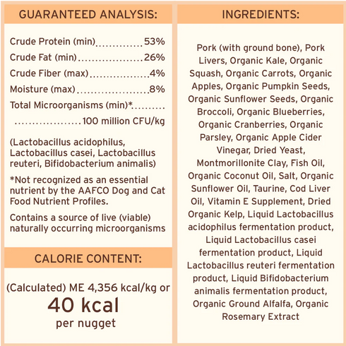 Primal Freeze Dried Raw Nuggets Cat Food - Pork - 14oz Pouch