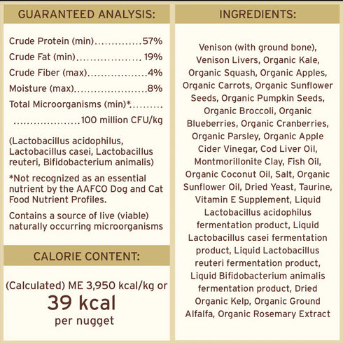 Primal Freeze Dried Raw Nuggets Cat Food - Venison - 14oz Pouch