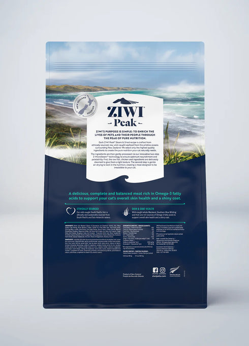 Ziwi Peak Steam-Dried Cat Food - South Pacific Fish Recipe - 4.9lb Bag