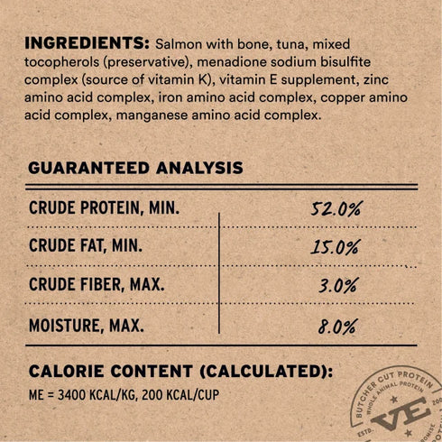 Vital Essentials Chrunchy Micro Nibs Freeze Dried Cat Food - Salmon & Tuna - 12oz Bag
