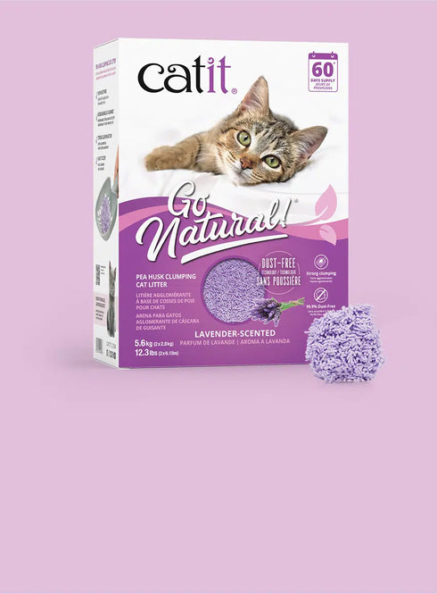 Catit Go Natural! Pea Husk Clumping Cat Litter - Lavender - 12.3lb Box