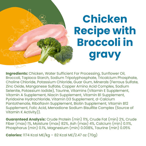 Almo Nature Classic Complete Wet Cat Food - Chicken Recipe w/ Brocoli in Gravy - 2.47oz Can
