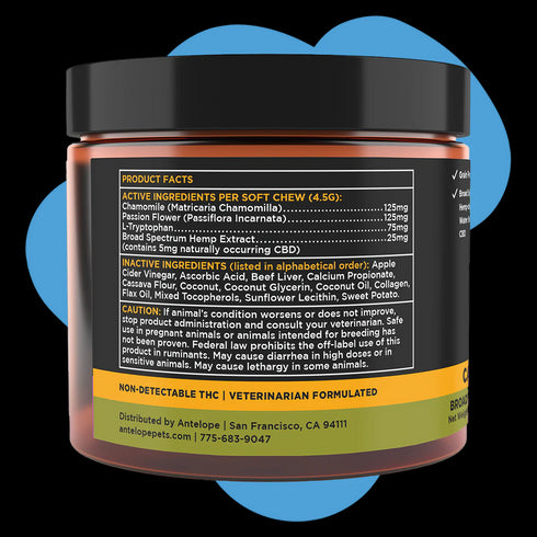 Super Snots Chill + Out Calming Hemp Dog Chews - 60 Count