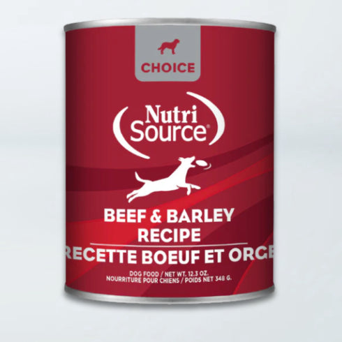 NutriSource Choice Wet Dog Food - Beef & Barley - 12.3oz Can