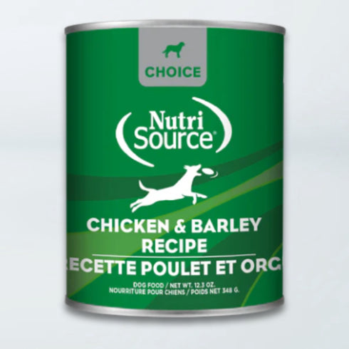 NutriSource Choice Wet Dog Food - Chicken & Barely - 12.3oz Can