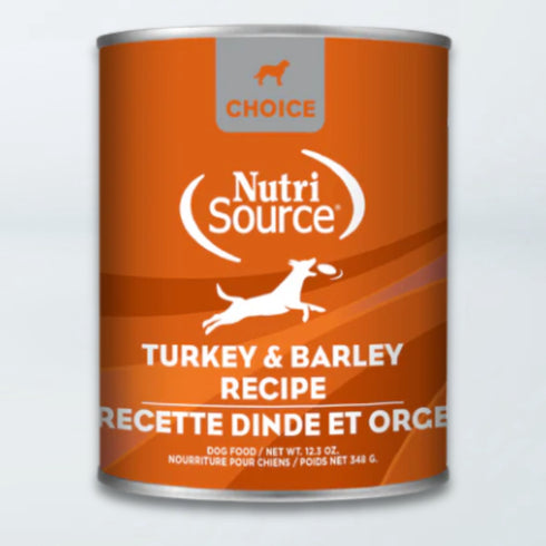 NutriSource Choice Pate Wet Dog Food - Turkey & Barley - 12.3oz Can