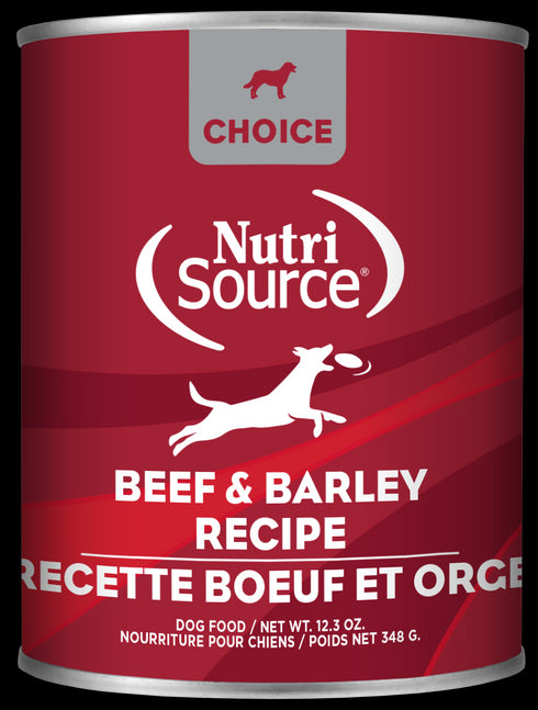 NutriSource Choice Pate Wet Dog Food - Beef & Barley - 12.3oz Can