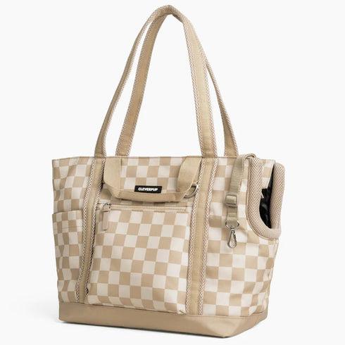 Cleverpup Transit Tote Dog Carrier - Medium - Checkered