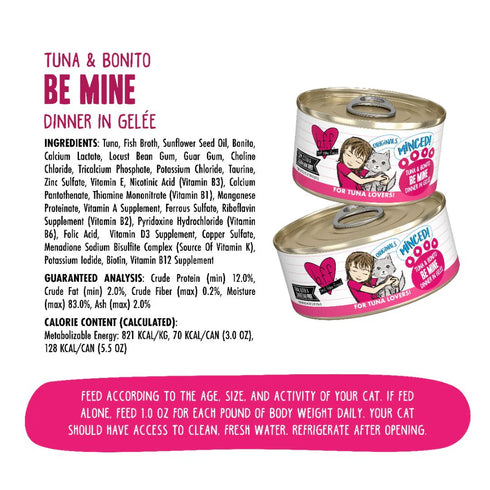 BFF Originals Minced Wet Cat Food - Tuna & Bonito Be Mine - 3oz Can
