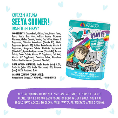BFF OMG Wet Cat Food - Chicken & Tuna Seeya Sooner! - 2.8oz Pouch