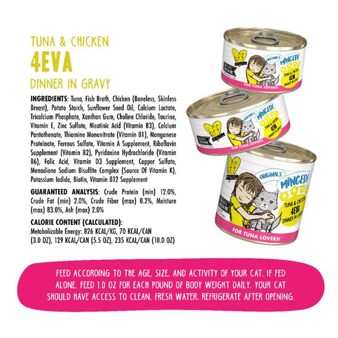 BFF Originals Minced Wet Cat Food - Tuna & Chicken 4Eva - 10oz Can