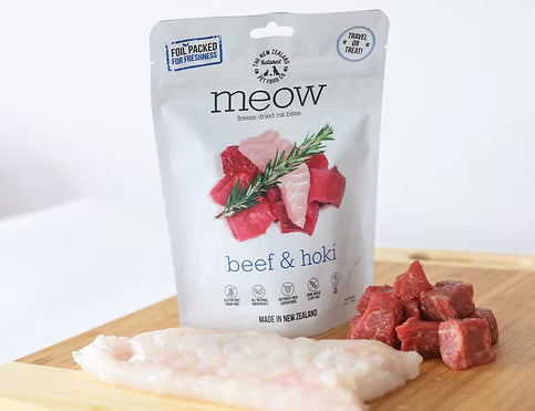 New Zealand Natural Pet Co Meow Bites Freeze Dried Cat Treats - Beef & Hoki - 1.76oz Bag