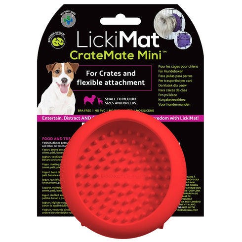 Klear Water Mini Crate Mate Dog LickiMat - Red