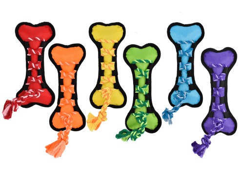 MultiPet Cross Rope's Bone Dog Toy - 16" - Assorted Colors