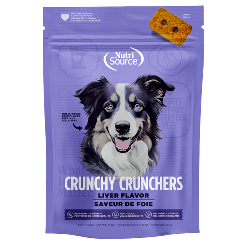 NutriSource Crunchy Crunchers Biscuit Dog Treats - Liver - 4oz Pouch