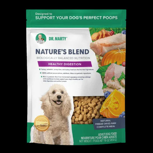 Dr Marty Nature's Blend Healthy Digest Freeze Dried Dog Food - Turkey - 80oz Bag
