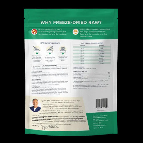 Dr Marty Nature's Blend Healthy Digest Freeze Dried Dog Food - Turkey - 80oz Bag