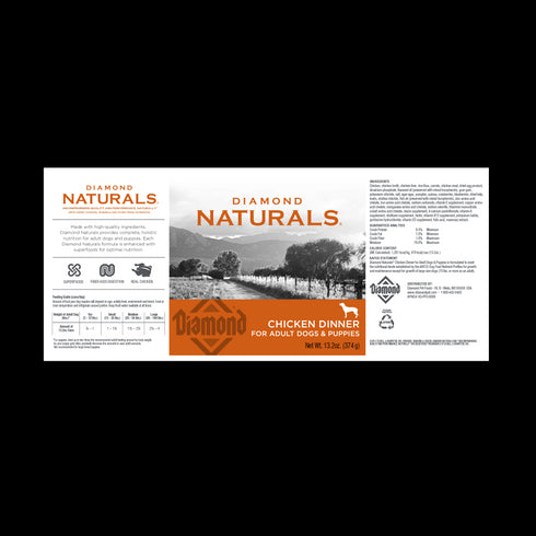 Diamond Naturals Wet Dog Food - Chicken Dinner - 13.2oz Can