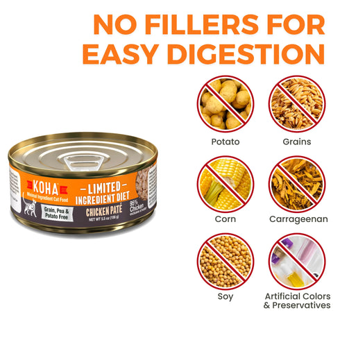 Koha Limited Ingredient Diet Pate Wet Cat Food - Chicken - 5.5oz Can