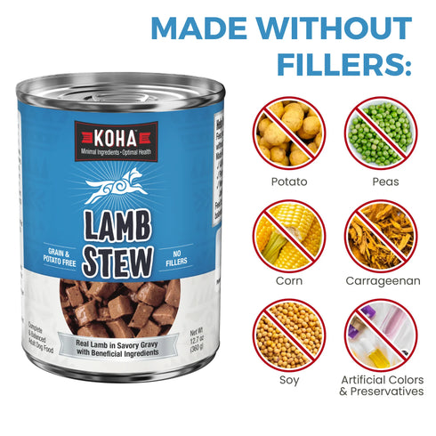 Koha Minimal Ingredient Stews Wet Dog Food - Lamb - 12.7oz Can