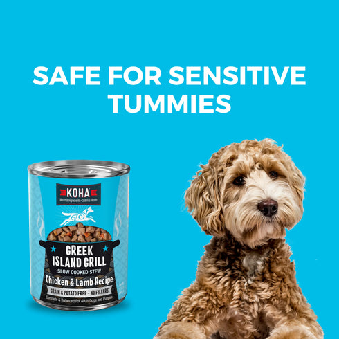 Koha Slow Cooked Stews Wet Dog Food - Greek Island Grill: Chicken & Lamb - 12.7oz Can