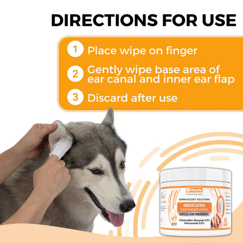 Nootie Medicated Ear Wipes For Dogs & Cats - 80ct