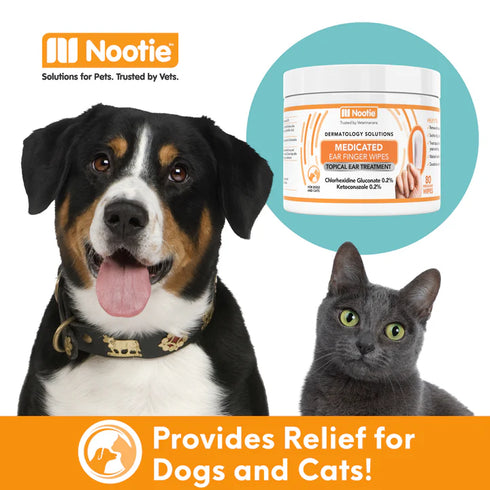 Nootie Medicated Ear Wipes For Dogs & Cats - 80ct