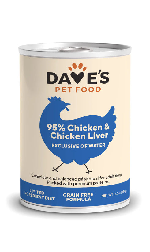 Dave's Pet Food 95% Premium Wet Dog Food - Chicken - 13oz Can