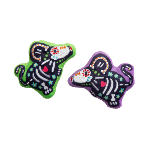 Snugarooz Day Of The Dead Mice Cat Toy - 2 Pack