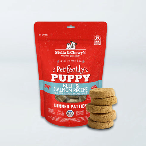 Stella & Chewy's Puppy Freeze Dried Raw Dinner Patties Dog Food - Beef & Salmon - 14oz Bag