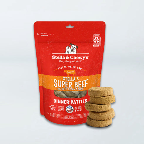Stella & Chewy's Freeze Dried Raw Dinner Patties Dog Food - Stella's Super Beef - 14oz Bag